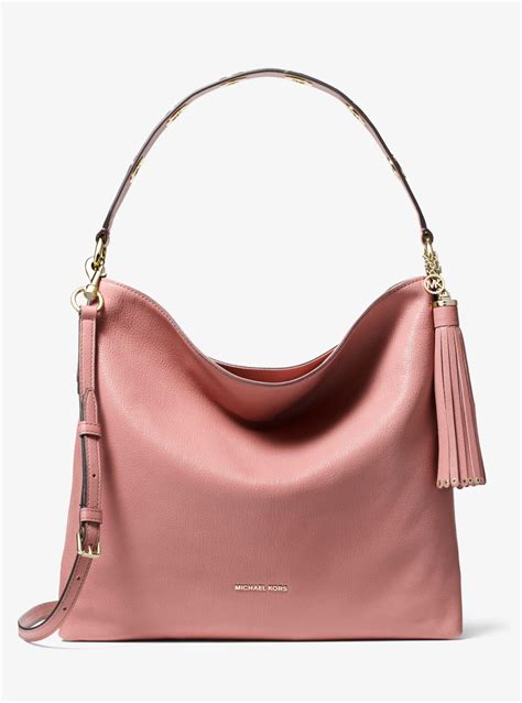 michael kors brooklyn pebbled leather shoulder bag|Michael Kors mercer best badger.